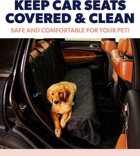 Black Car Rear Seat Cover for Dogs, Durable Waterproof & Scratch Resistant Vehicle Backseat Protector, Nonslip Dog Accessory & Pet Protection for Back Seats, Machine Washable